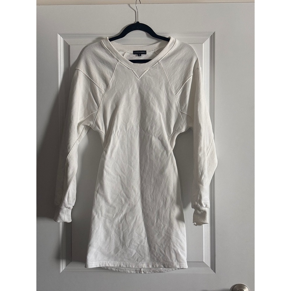 JLUXLABEL‎ White Cut Out Sweatshirt Mini Dress Medium